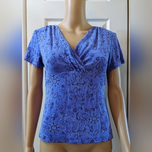 Pre-owned Ronni Nicole by Ouida petite size 8P purple shirt, TA - Picture 1 of 3